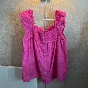 womens knit sleeveless pink blouse